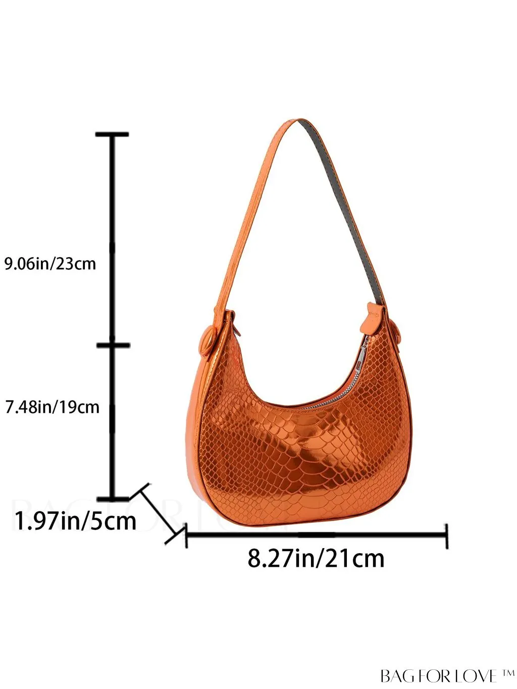 BagForLove - Exquisite Metallic Crocodile-Embossed Hobo Bag