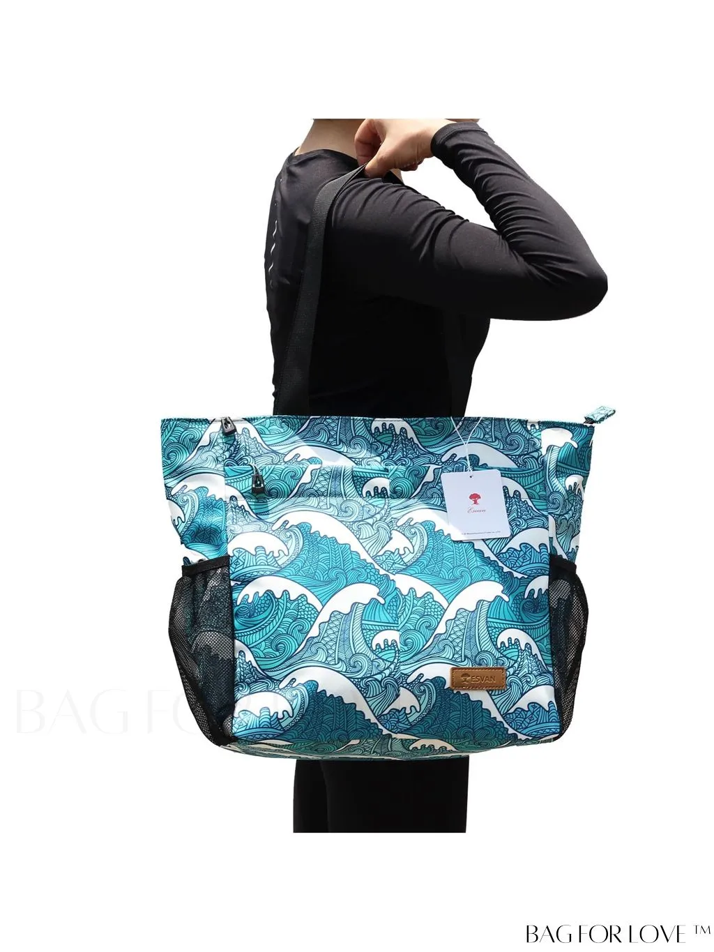BagForLove - Water-Resistant Floral Tote Bag: Large, Multi-Pocketed for Gym, Work, Travel, Beach - Daily Essential