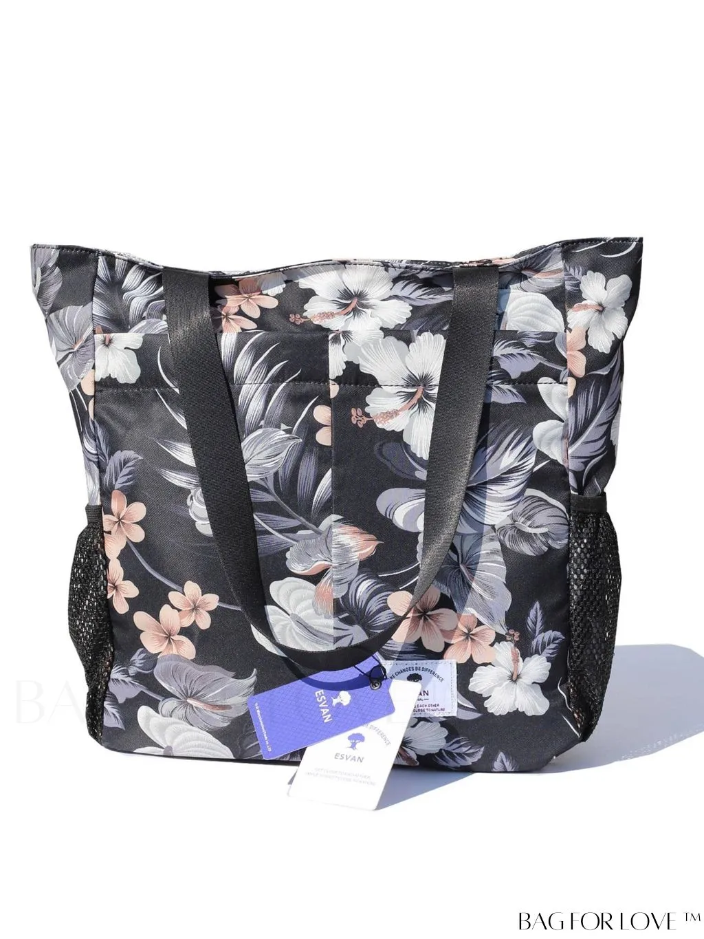 BagForLove - Water-Resistant Floral Tote Bag: Large, Multi-Pocketed for Gym, Work, Travel, Beach - Daily Essential
