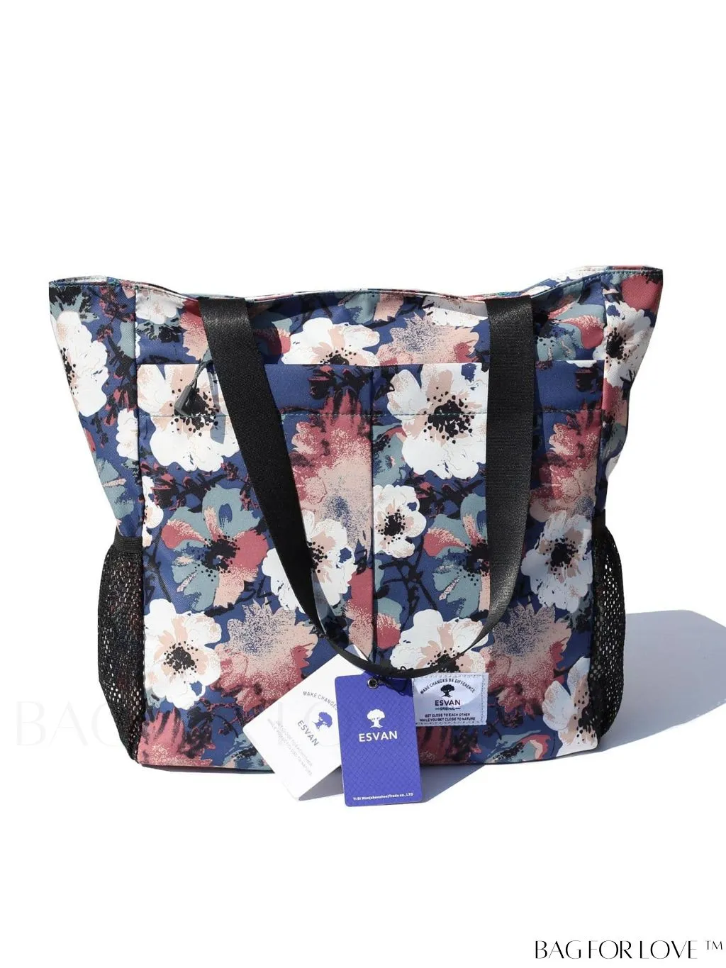 BagForLove - Water-Resistant Floral Tote Bag: Large, Multi-Pocketed for Gym, Work, Travel, Beach - Daily Essential