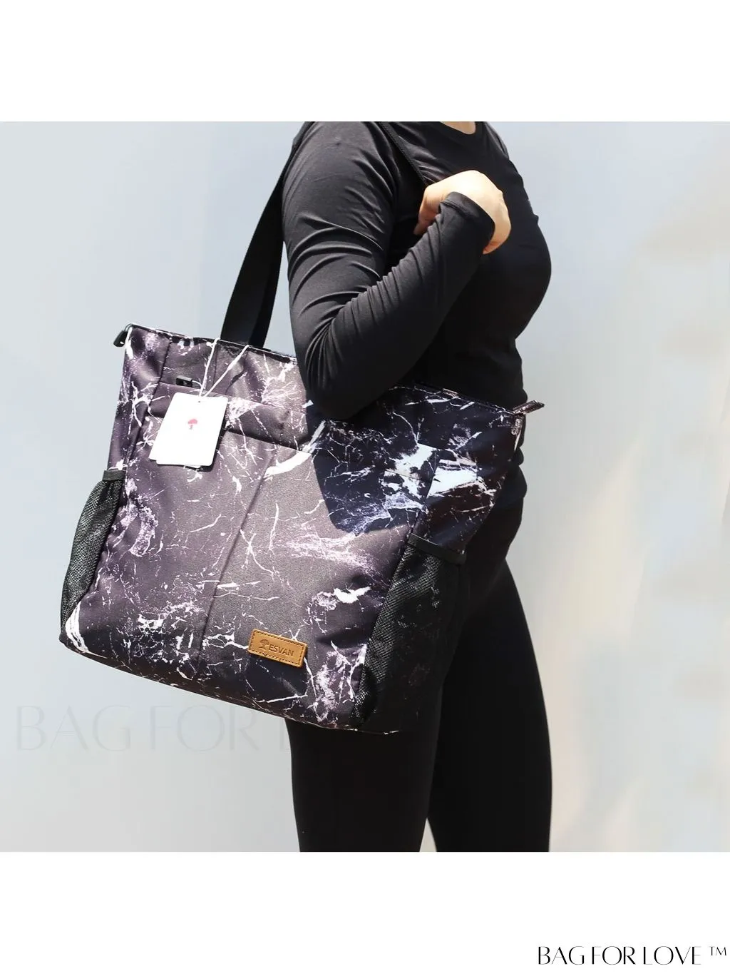 BagForLove - Water-Resistant Floral Tote Bag: Large, Multi-Pocketed for Gym, Work, Travel, Beach - Daily Essential