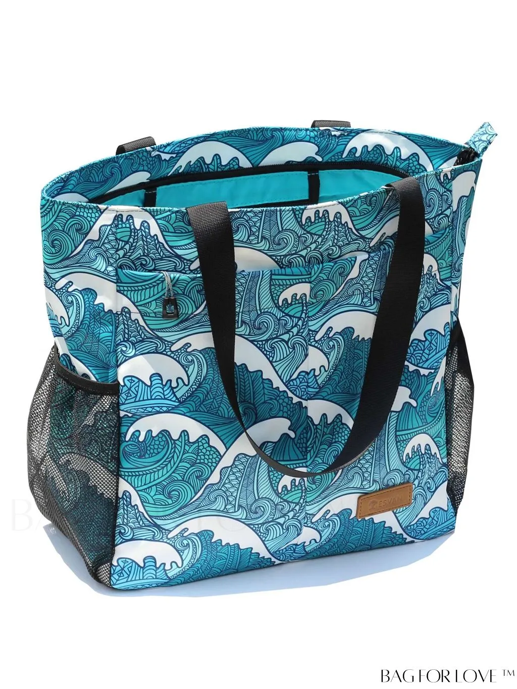 BagForLove - Water-Resistant Floral Tote Bag: Large, Multi-Pocketed for Gym, Work, Travel, Beach - Daily Essential
