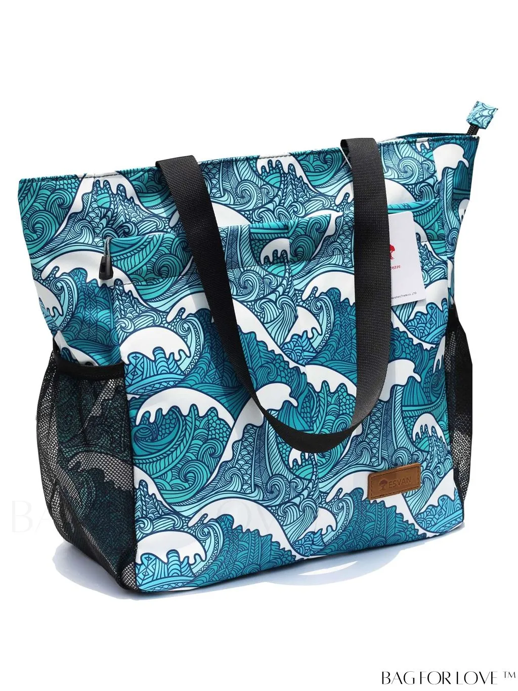 BagForLove - Water-Resistant Floral Tote Bag: Large, Multi-Pocketed for Gym, Work, Travel, Beach - Daily Essential