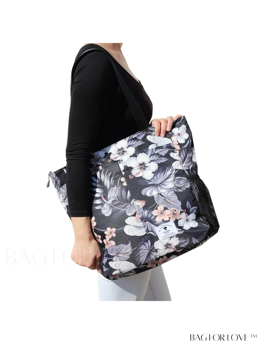 BagForLove - Water-Resistant Floral Tote Bag: Large, Multi-Pocketed for Gym, Work, Travel, Beach - Daily Essential