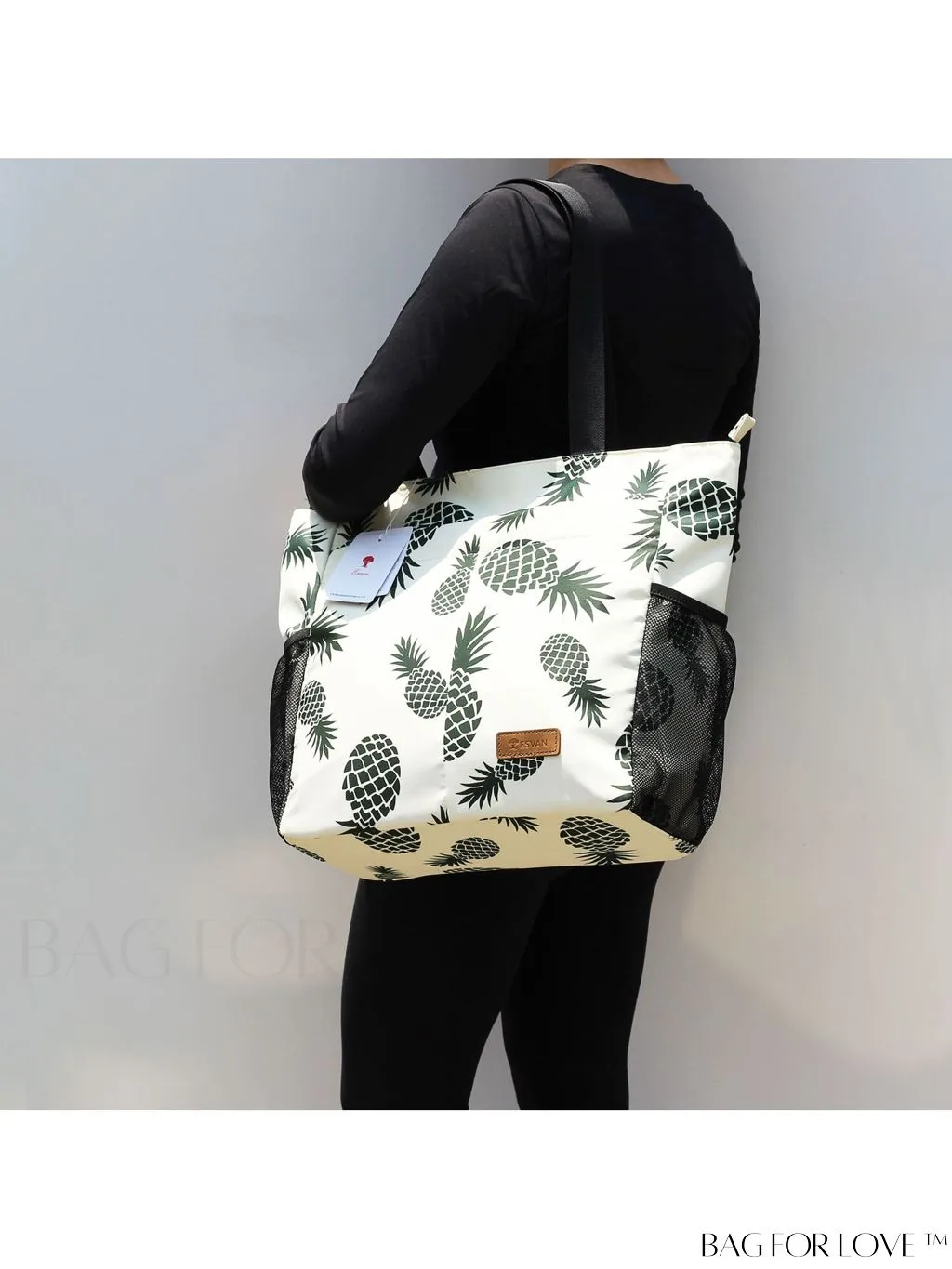 BagForLove - Water-Resistant Floral Tote Bag: Large, Multi-Pocketed for Gym, Work, Travel, Beach - Daily Essential