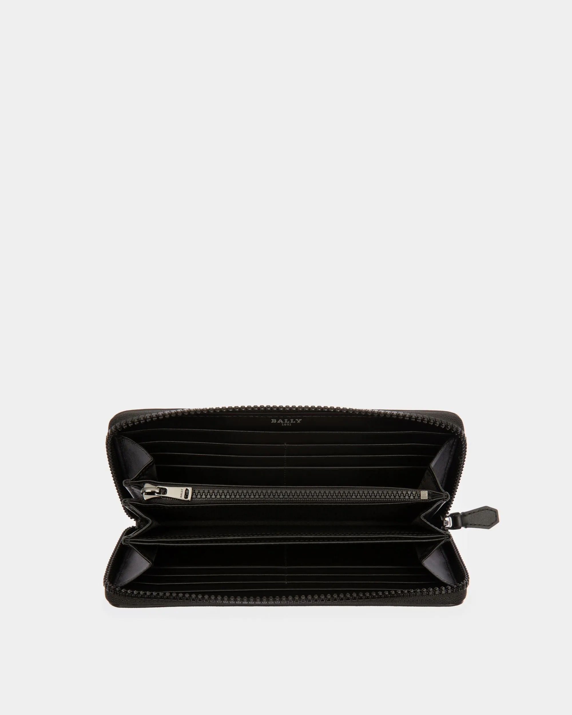 Balen Recycled Leather Travel Wallet In Black