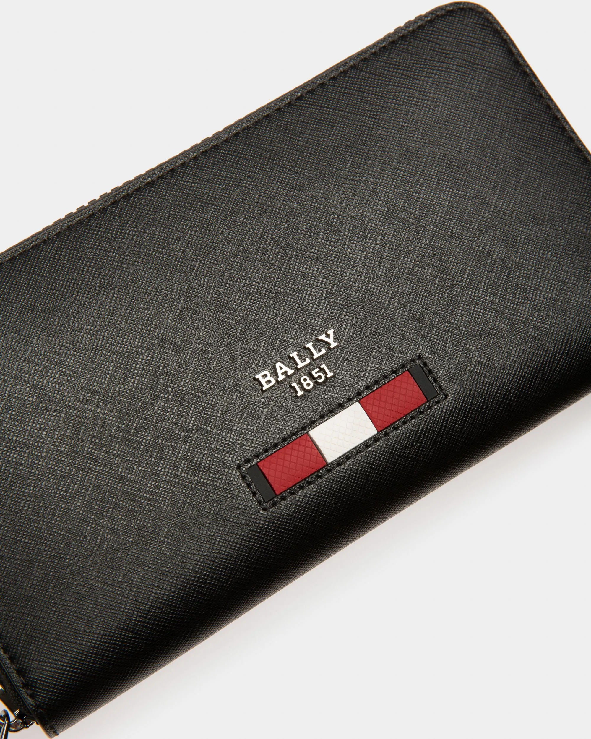 Balen Recycled Leather Travel Wallet In Black