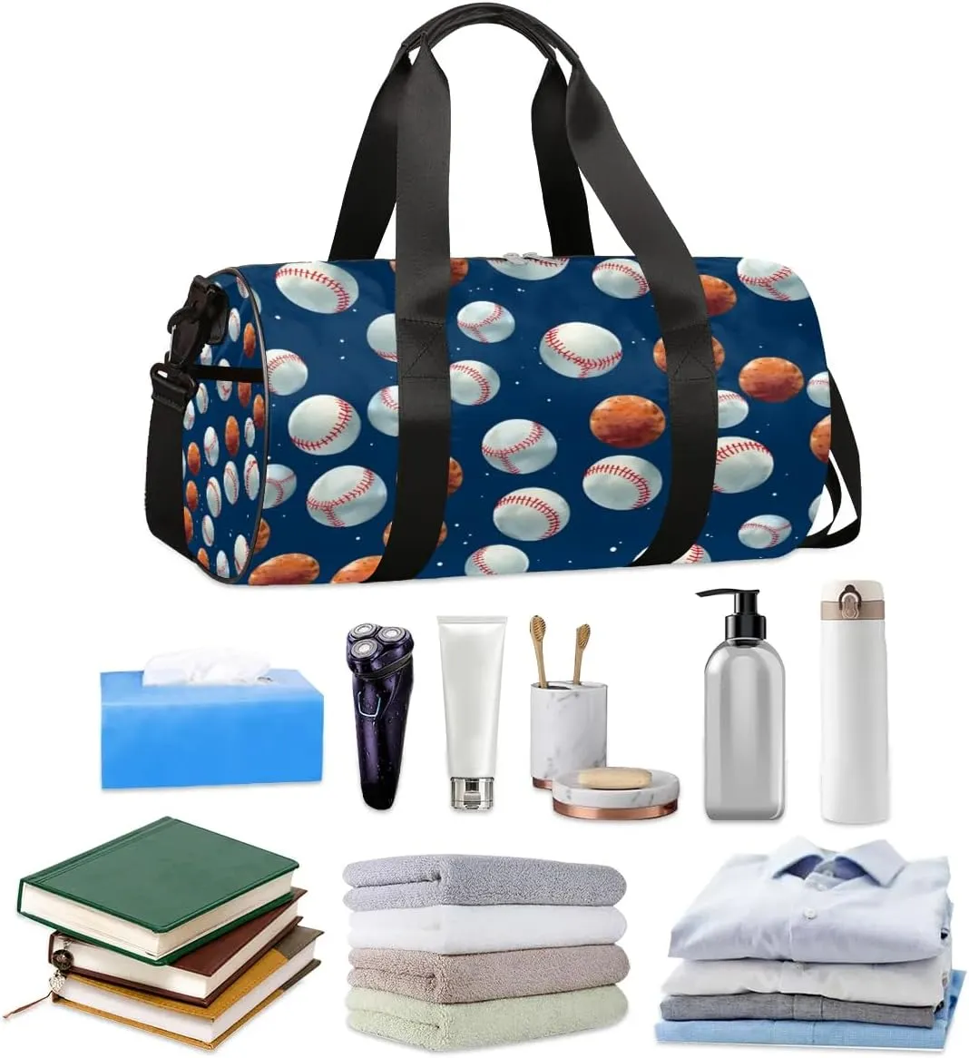 Ball Travel Duffle Bag Gym Bag for Women Men Lightweight Carry on Duffel Bag for Sports Gyms Weekend Getaway