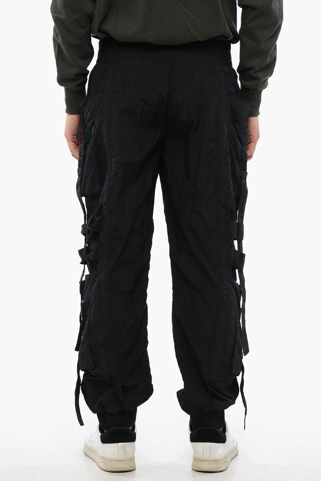 Balmain Nylon BANDED Cargo Pants with Cuffs