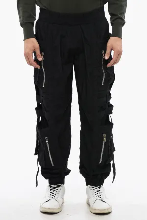 Balmain Nylon BANDED Cargo Pants with Cuffs