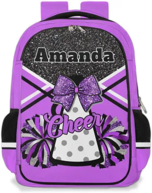 Bardic Personalized Cheer Backpack Kids Backpack for Girls Boys Custom Backpacks Schoolbag for Children Backpack Glitter Cheerleader Gift for Kids
