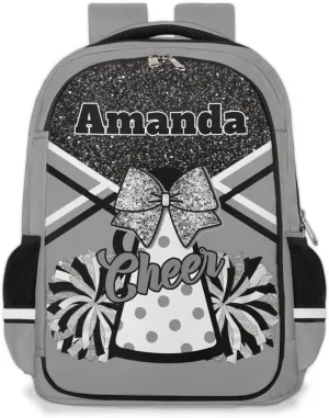 Bardic Personalized Cheer Backpack Kids Backpack for Girls Boys Custom Backpacks Schoolbag for Children Backpack Glitter Cheerleader Gift for Kids