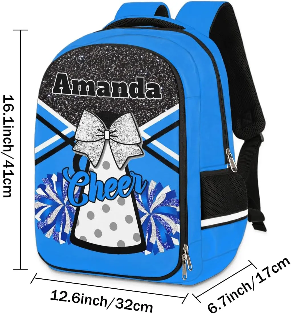 Bardic Personalized Cheer Backpack Kids Backpack for Girls Boys Custom Backpacks Schoolbag for Children Backpack Glitter Cheerleader Gift for Kids