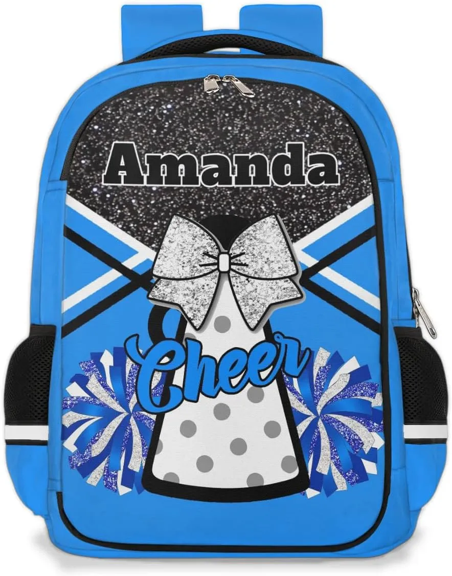 Bardic Personalized Cheer Backpack Kids Backpack for Girls Boys Custom Backpacks Schoolbag for Children Backpack Glitter Cheerleader Gift for Kids