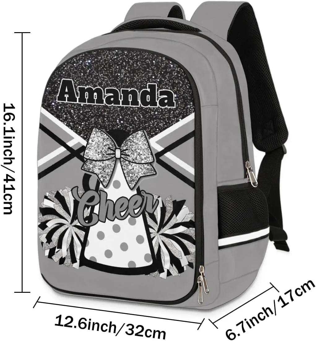 Bardic Personalized Cheer Backpack Kids Backpack for Girls Boys Custom Backpacks Schoolbag for Children Backpack Glitter Cheerleader Gift for Kids
