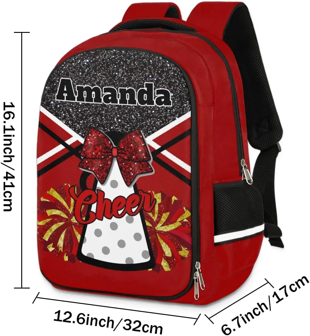 Bardic Personalized Cheer Backpack Kids Backpack for Girls Boys Custom Backpacks Schoolbag for Children Backpack Glitter Cheerleader Gift for Kids