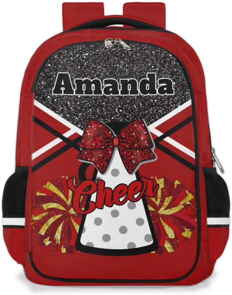 Bardic Personalized Cheer Backpack Kids Backpack for Girls Boys Custom Backpacks Schoolbag for Children Backpack Glitter Cheerleader Gift for Kids