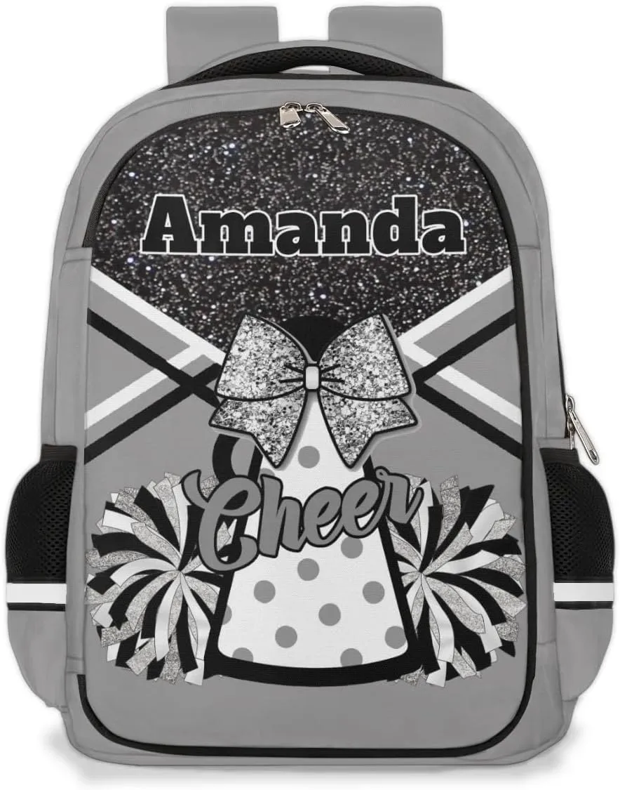 Bardic Personalized Cheer Backpack Kids Backpack for Girls Boys Custom Backpacks Schoolbag for Children Backpack Glitter Cheerleader Gift for Kids