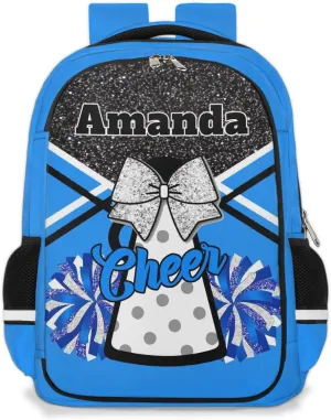 Bardic Personalized Cheer Backpack Kids Backpack for Girls Boys Custom Backpacks Schoolbag for Children Backpack Glitter Cheerleader Gift for Kids