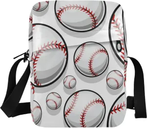 Baseball Ball Messenger Bag for Women Men Crossbody Shoulder Bag Crossbody Purse Over The Shoulder Purse with Adjustable Strap for Men Women