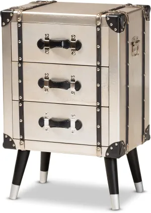 Baxton Studio Nightstands, Silver/Black