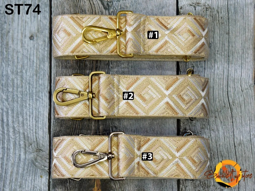 Beige Embroidered Purse Crossbody Strap for Purses Boho Bags Embroidery Replacement Strap Boho Guitar Strap Handbag Strap gift for mom