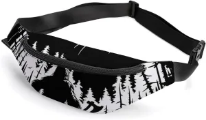 Bigfoot Spaceship Sasquatch Aliens Crossbody Fanny Pack Waist Packs Adjustable Shoulder Bags Sling Bag for Hiking Running Cycling