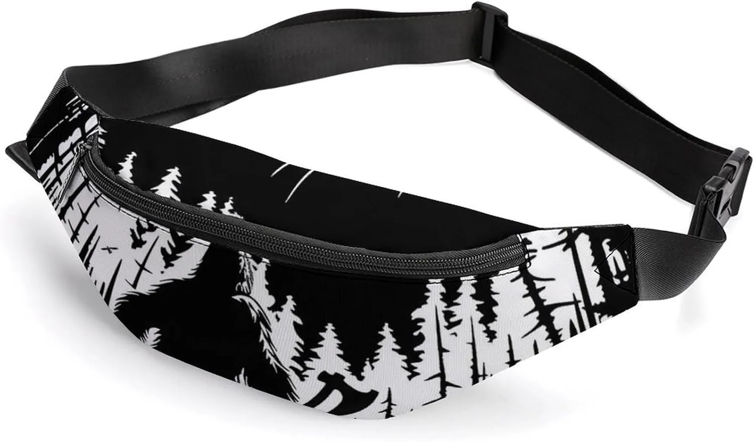 Bigfoot Spaceship Sasquatch Aliens Crossbody Fanny Pack Waist Packs Adjustable Shoulder Bags Sling Bag for Hiking Running Cycling