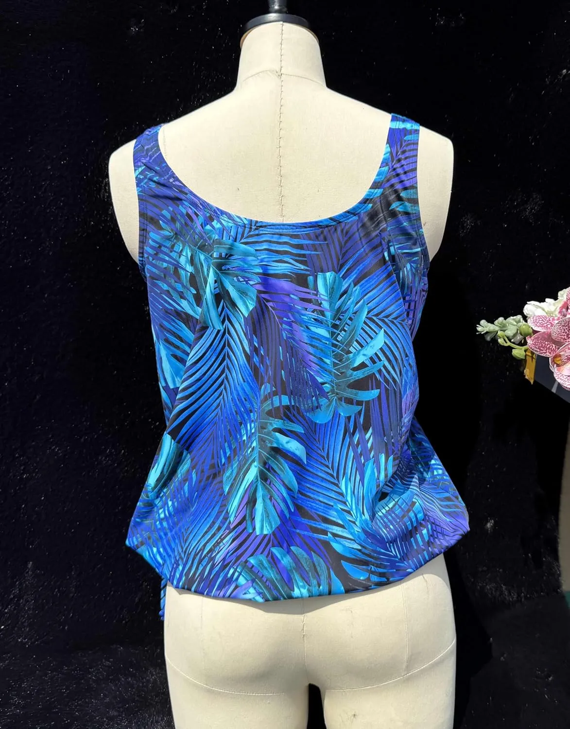 BIMEI Pocketed Split Mastectomy Swimsuit Tankini Swimwear Women Two Piece Swim Top Shorts Bathing Suits 238