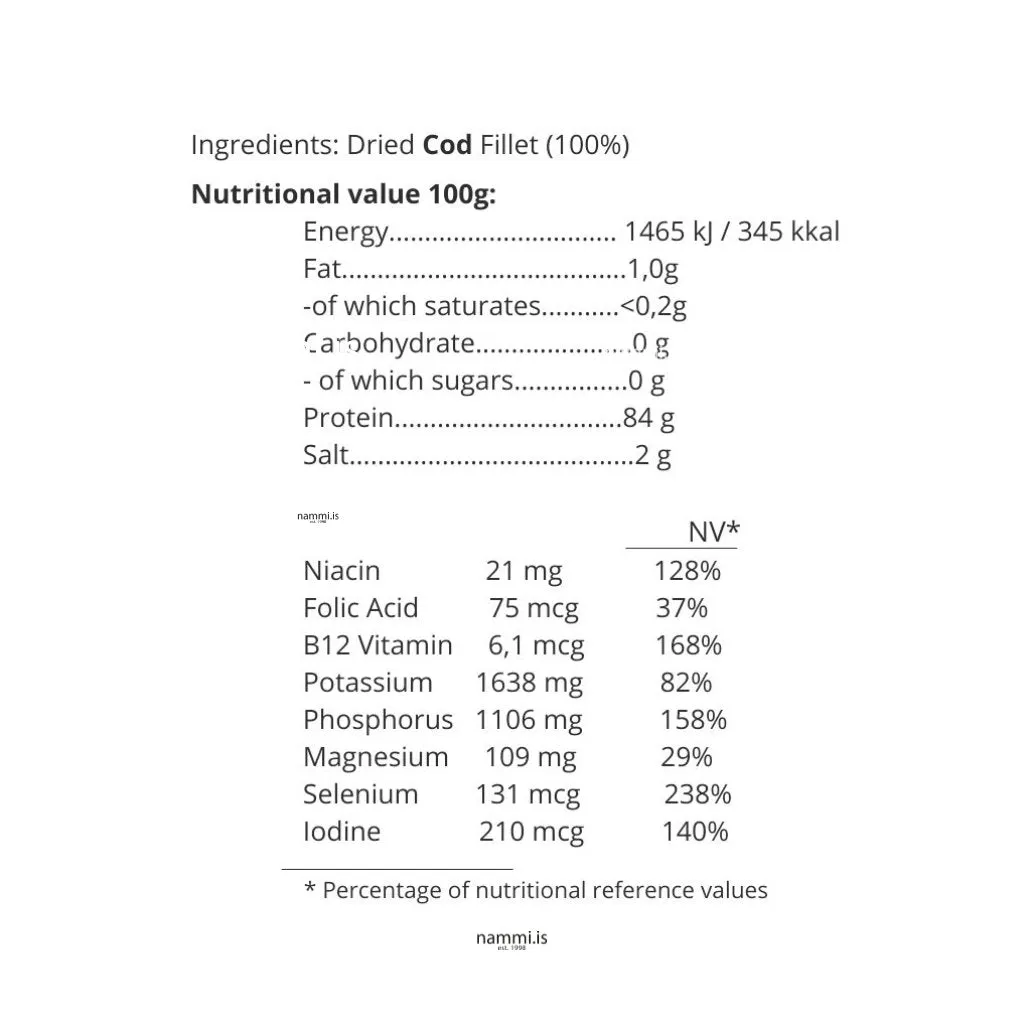 Bitafiskur Cod / Dried Cod Fish bits (200 gr.)