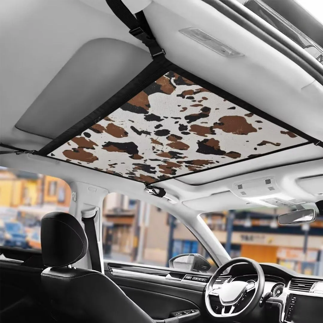 Black Brown Spot Car Roof Storage Bag Car Seat Back Hanging Bag Multi-Purpose Car Bag Storage Box Organizer Pouch Pocket Inner Car Accessories Compatible with Most Vehicles