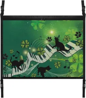 Black Cat Piano Keys Car Roof Storage Bag Car Seat Organizer Roof Storage Premium Car Seat Organizer One Size Inner Car Accessories