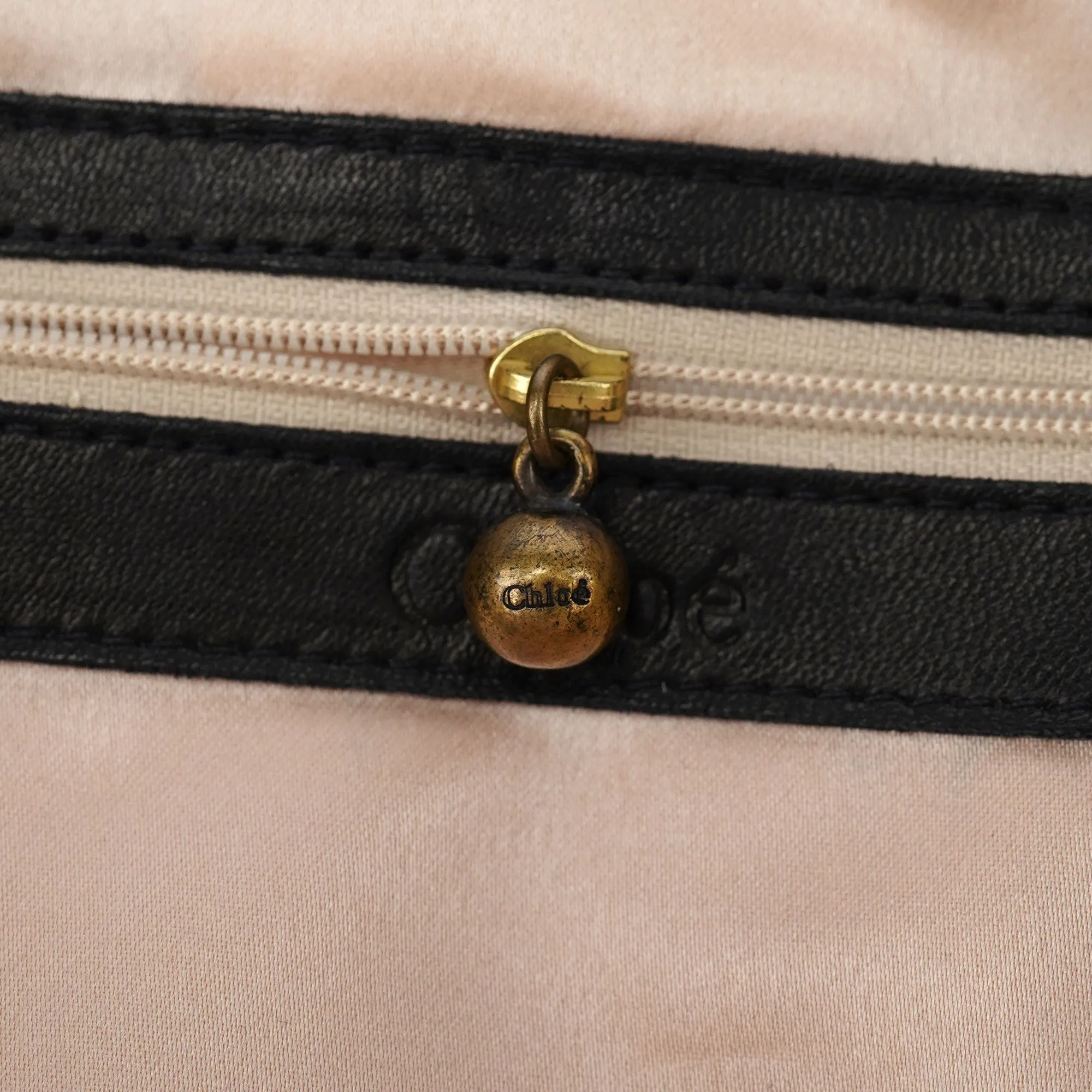 Black Leather Canvas Embellished Hobo Bag