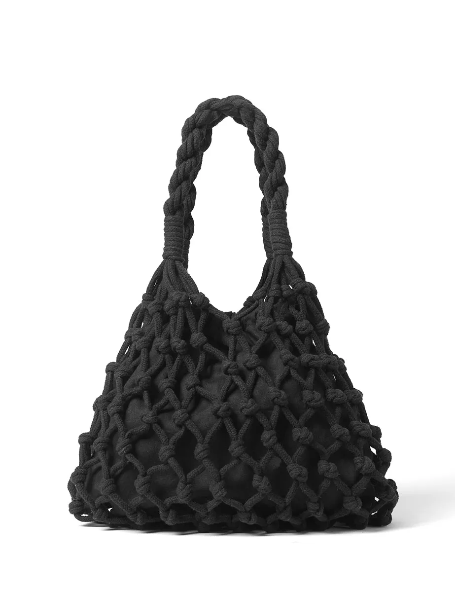 Black Macrame Mini Bag