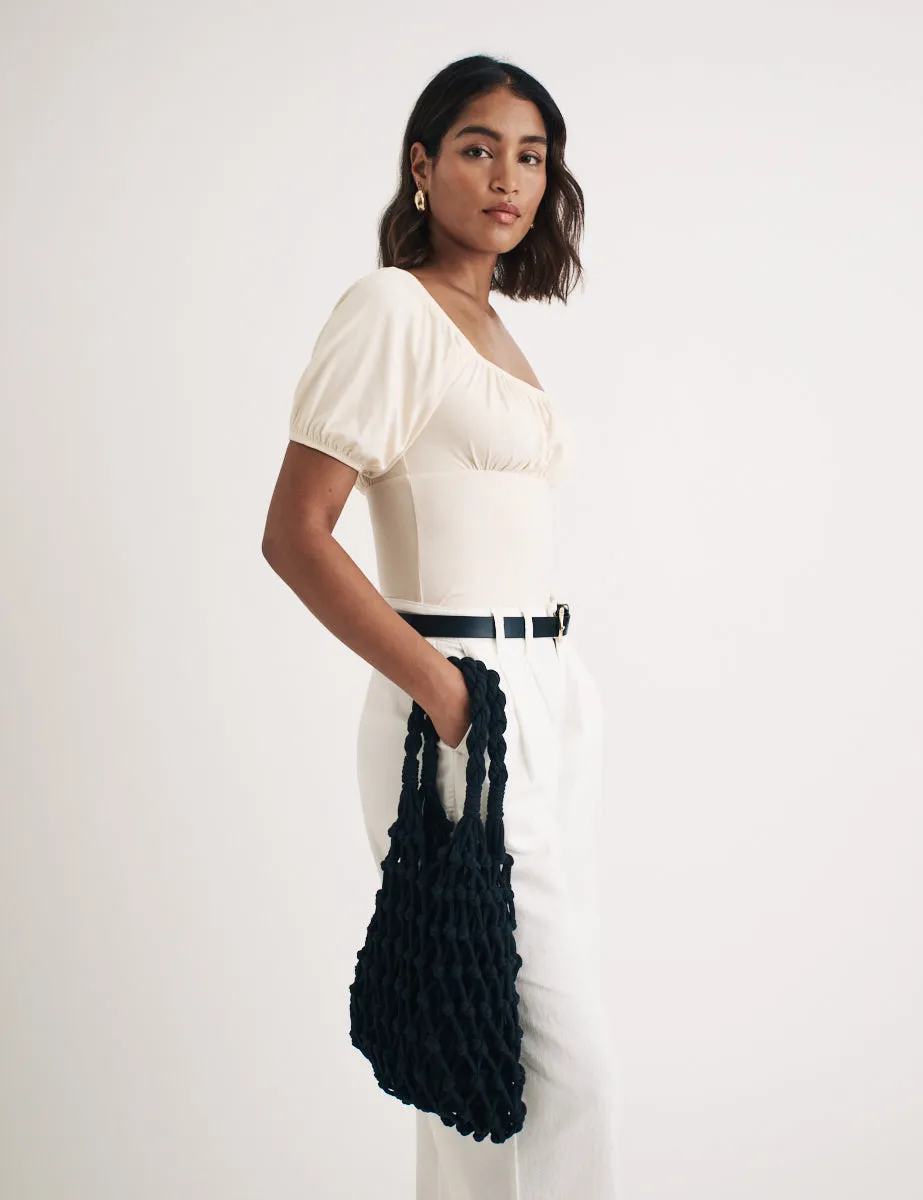 Black Macrame Mini Bag