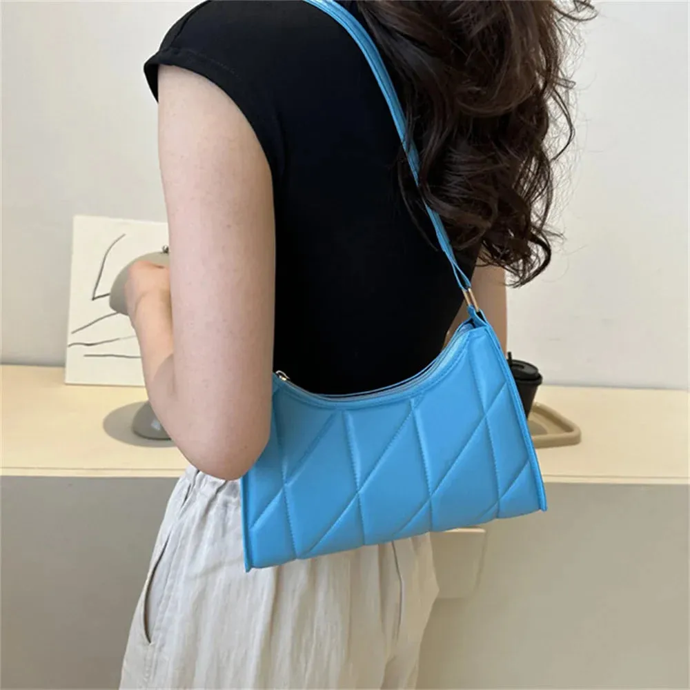 Black Trendy Women Shoulder Bag Pu Handbags Crossbody Bags Small Handle Bags Shopper Clutch Purse Niche Chain Armpit Bag