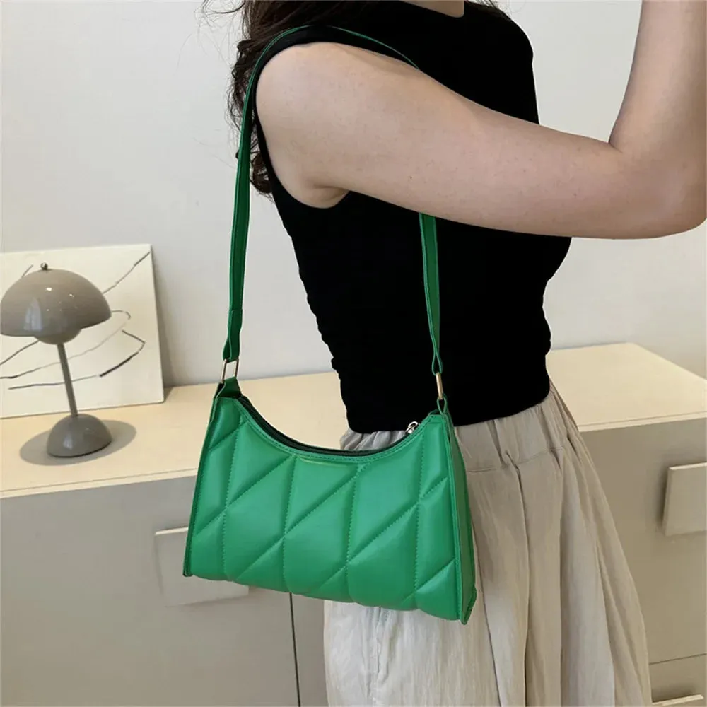 Black Trendy Women Shoulder Bag Pu Handbags Crossbody Bags Small Handle Bags Shopper Clutch Purse Niche Chain Armpit Bag