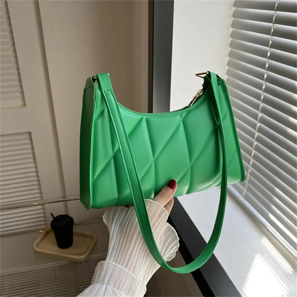 Black Trendy Women Shoulder Bag Pu Handbags Crossbody Bags Small Handle Bags Shopper Clutch Purse Niche Chain Armpit Bag