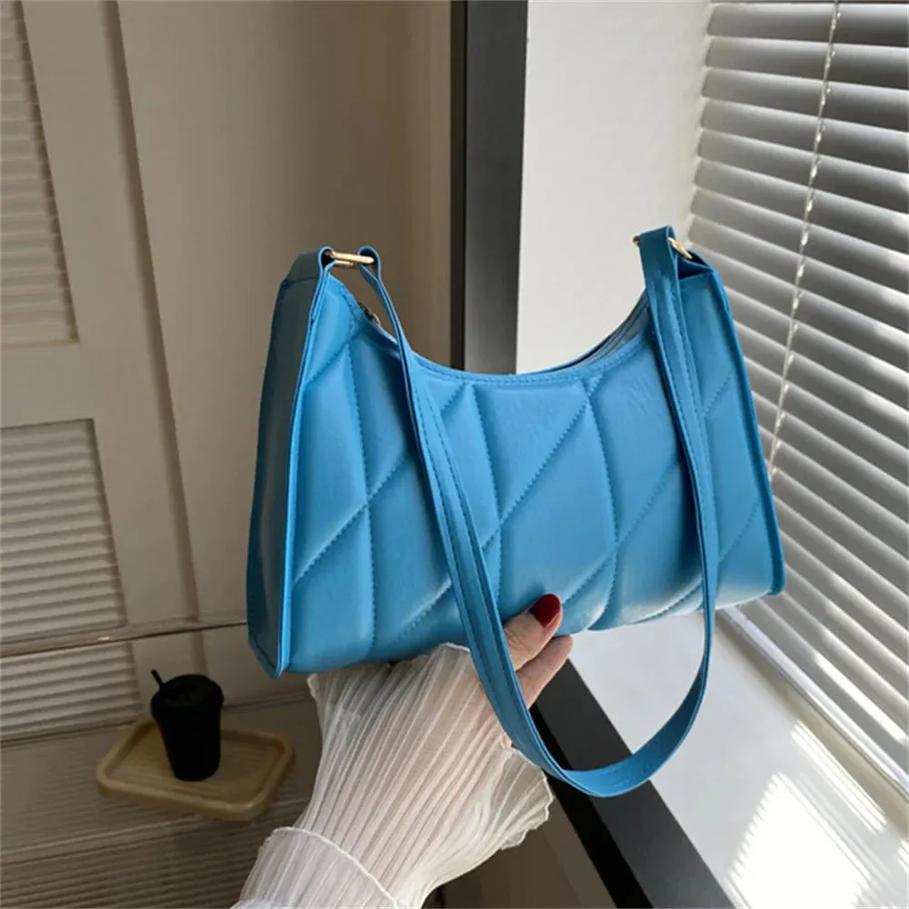 Black Trendy Women Shoulder Bag Pu Handbags Crossbody Bags Small Handle Bags Shopper Clutch Purse Niche Chain Armpit Bag