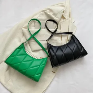 Black Trendy Women Shoulder Bag Pu Handbags Crossbody Bags Small Handle Bags Shopper Clutch Purse Niche Chain Armpit Bag
