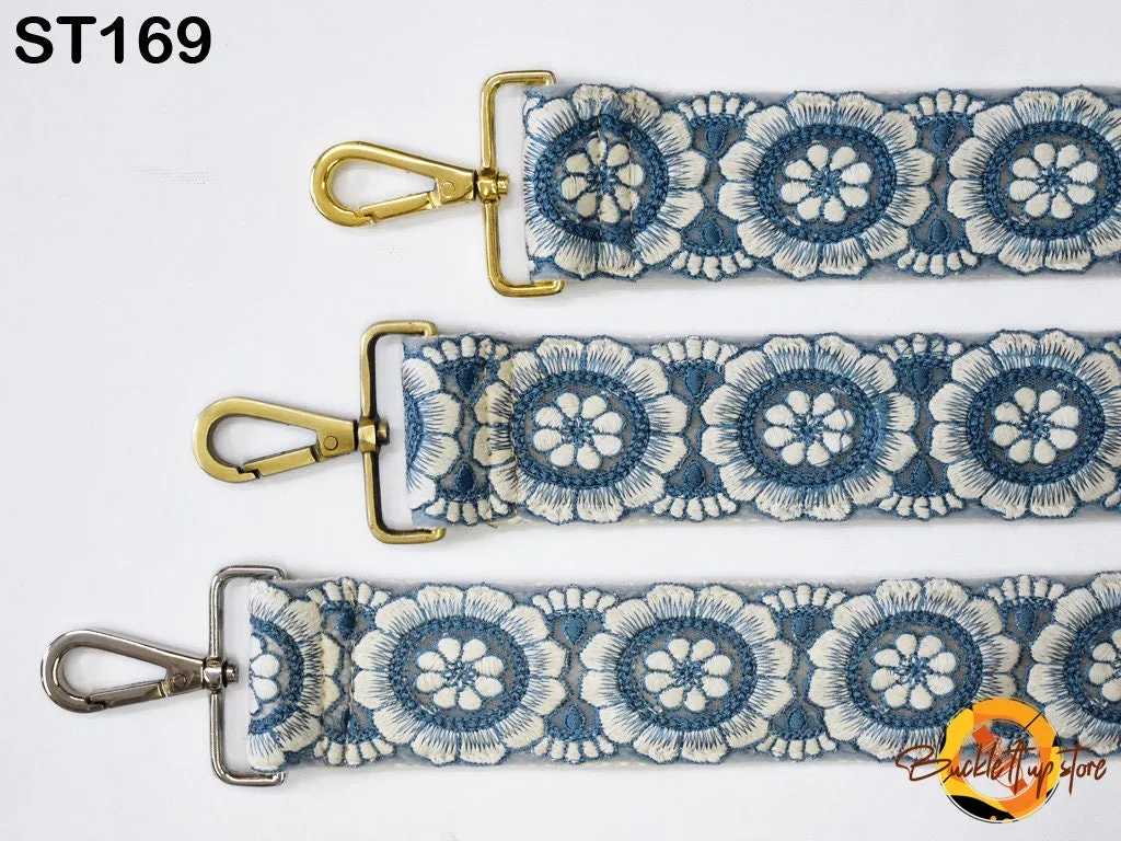 Boho Guitar Strap Gift Wife Embroidered Canvas Bag Strap Purse Strap Messenger Crossbody Strap Purses Handbag Embroidery Replacement Strap