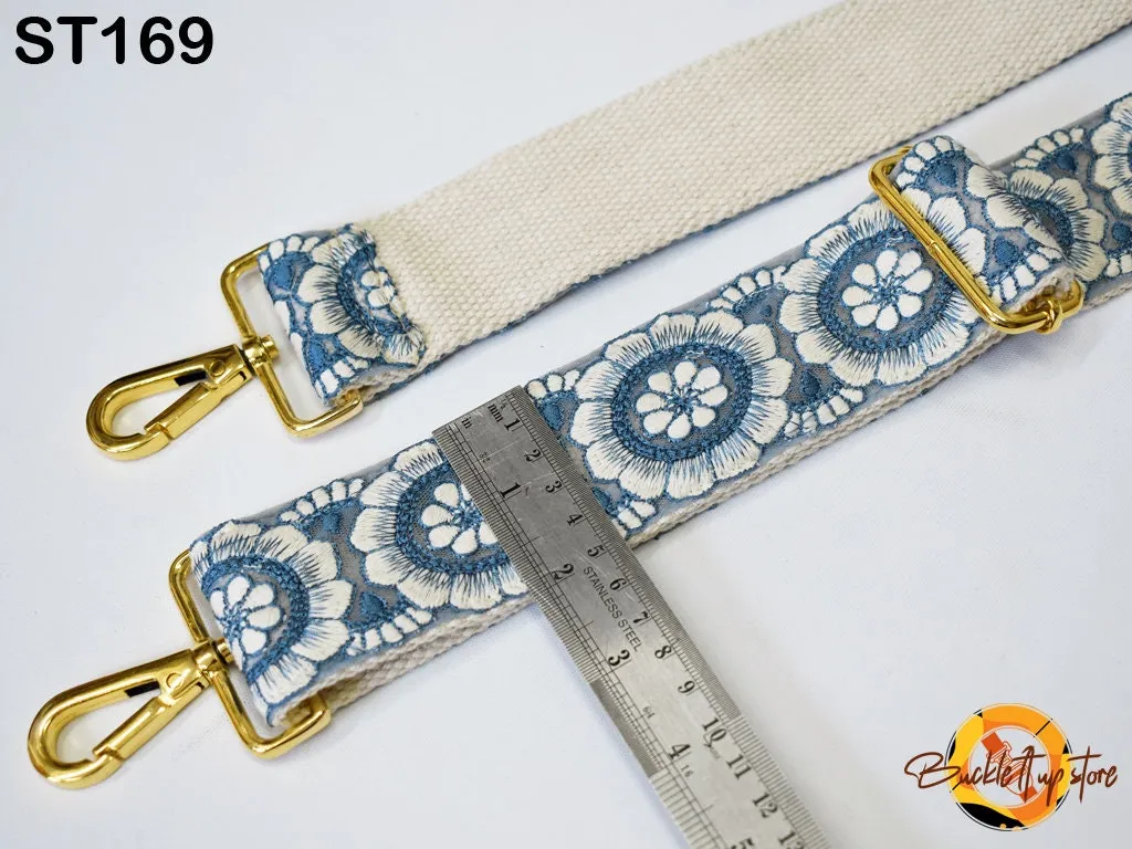 Boho Guitar Strap Gift Wife Embroidered Canvas Bag Strap Purse Strap Messenger Crossbody Strap Purses Handbag Embroidery Replacement Strap