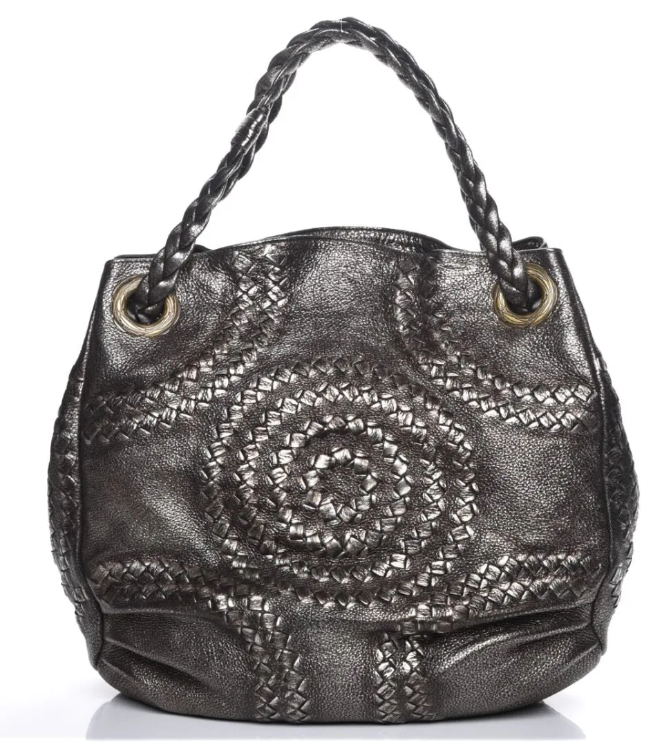BOTTEGA Metallic Cervo Illusion Hobo Bag