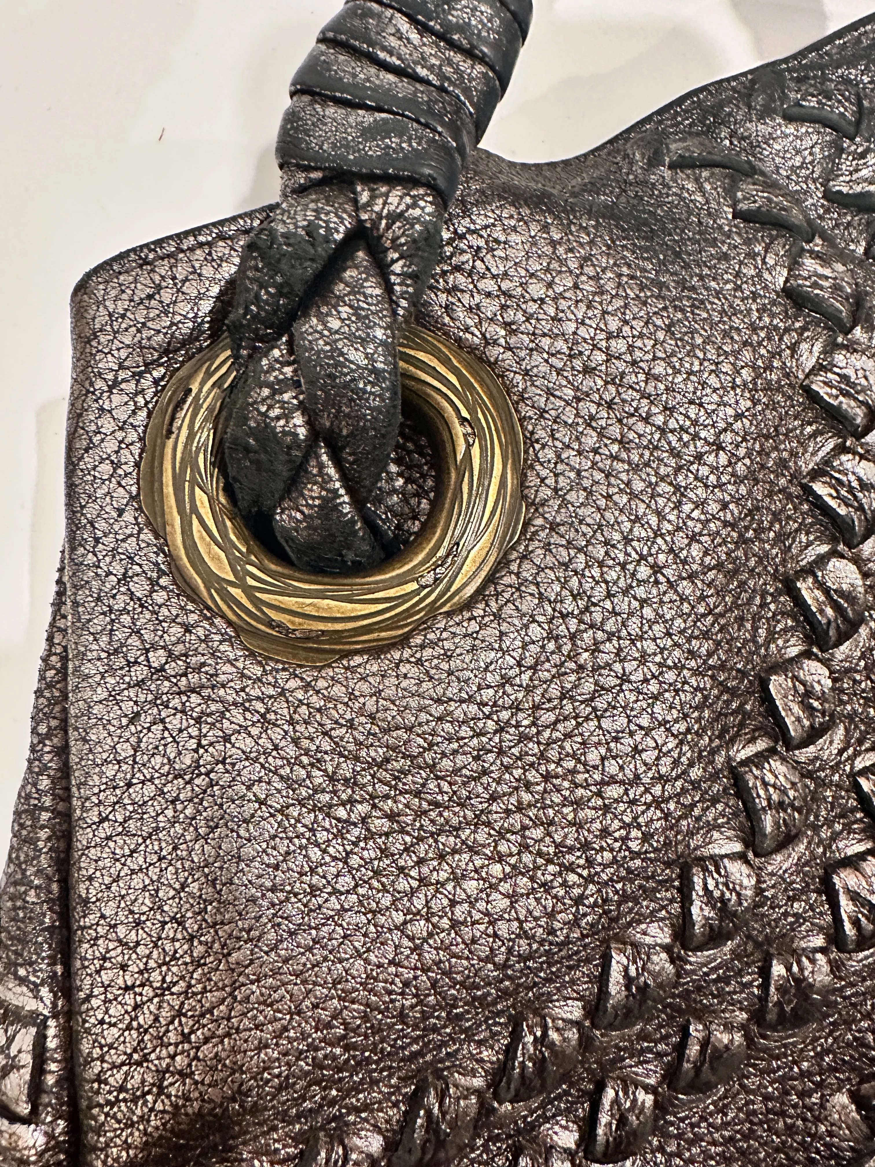 BOTTEGA Metallic Cervo Illusion Hobo Bag