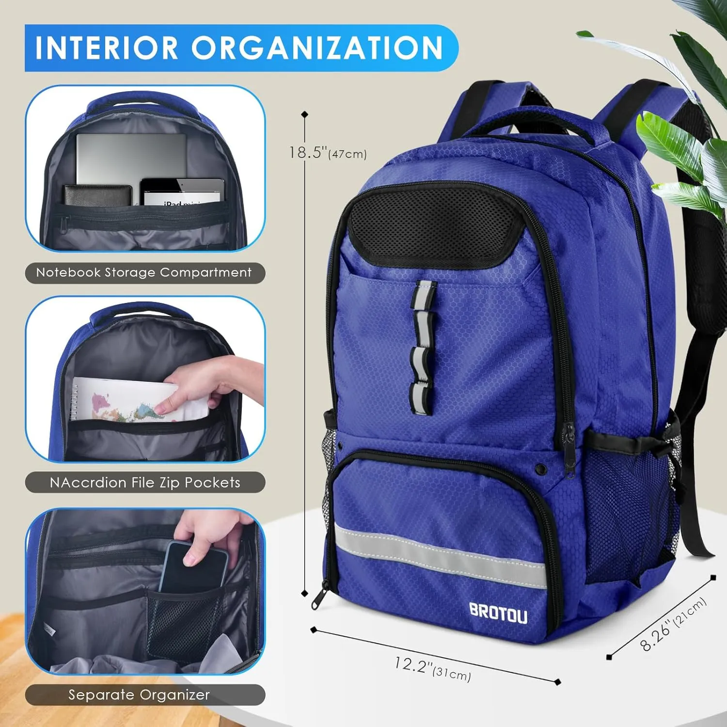 BROTOU Soccer Backpack Sports Bag with Ball Holder and Shoe Compartment for Football Basketball Volleyball Rugby