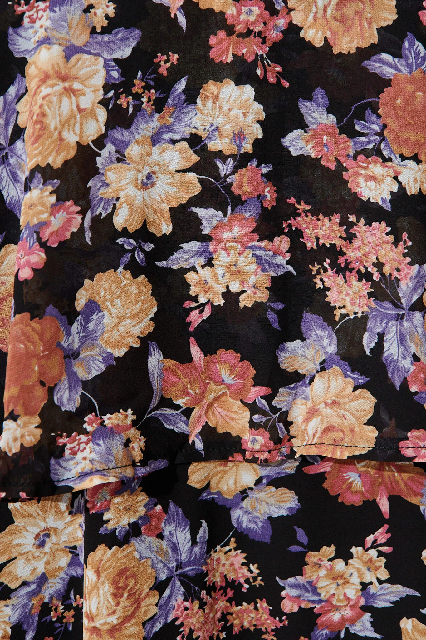 Brunetti Dress In Black Multi Floral Chiffon