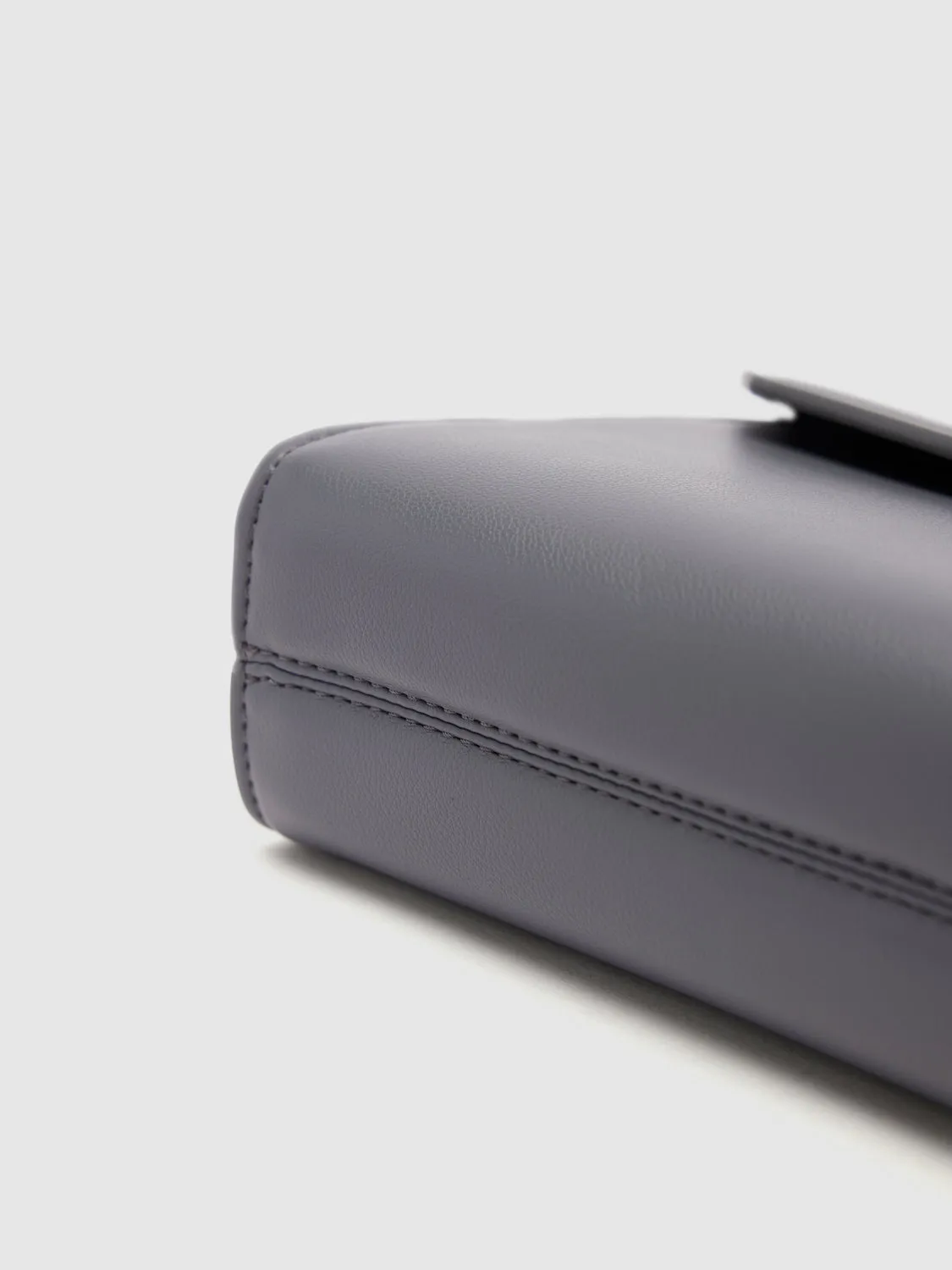 Buckled Vegan Leather Shoulder Bag
