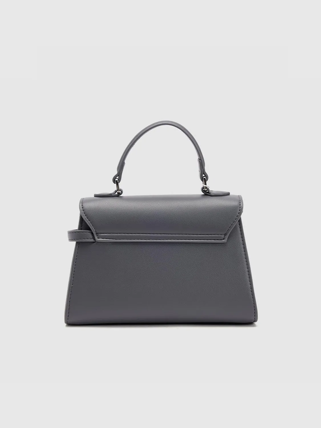 Buckled Vegan Leather Shoulder Bag