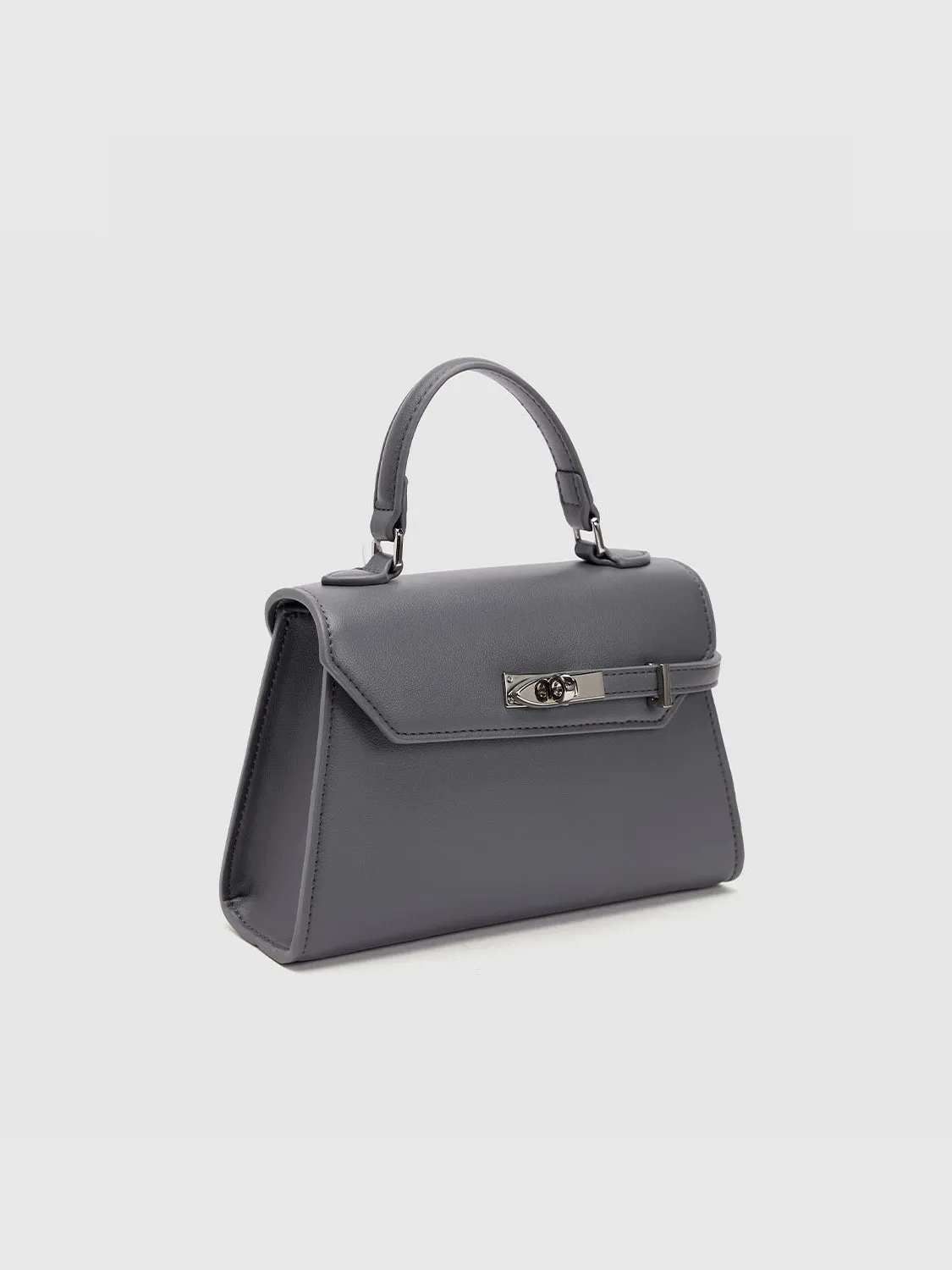 Buckled Vegan Leather Shoulder Bag