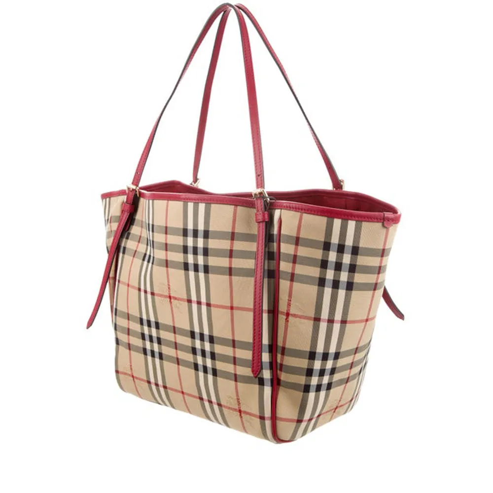 Burberry Horseferry Check Canterbury Small Tote Bag- Antique Rose
